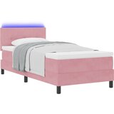 vidaXL Postelja s vzmetnico in LED Roza 90x190 cm Žamet, (22050624) Cene
