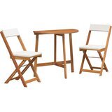 Bistro set s jastukom 3 pcs Prirodna nafta Čvrsto drvo akacije | shoptok.hr
