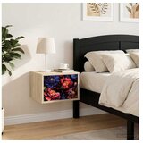 vidaXL Wall-mounted noćni ormarić KIEL 2 kom. Hrast sonoma - Hrast sonoma Tamni cvjetni uzorak 2 Cijene