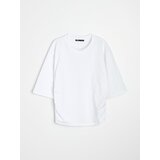 Sinsay Pamučna bluza s rukavima 3/4 i naborima sa strane | shoptok.hr