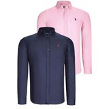 Dewberry DUAL SET G725 MENS SHIRT-NAVY BLUE-PINK Cijene