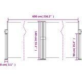  Uvlačiva bočna tenda 140 x 600 cm smeđa | shoptok.hr