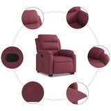vidaXL Naslanjač s funkcijo vstajanja vinsko rdeče blago, (20926905) | Shoptok.si