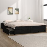 vidaXL Posteljni okvir s predali črn 140x190 cm Cene