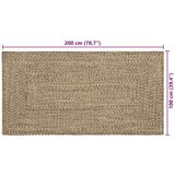 vidaXL Tepih Prirodna i crno 100 x 200 cm Juta | shoptok.hr