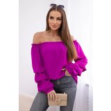 Kesi Spanish blouse with decorative sleeves dark purple | shoptok.hr