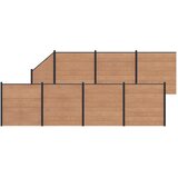 PANEL ograde 8 pcs WPC i aluminij Smeđa | shoptok.hr