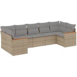  The Living Store Vrtna sedežna garnitura 7-delna z blazinami bež poli ratan - Vrtna Sedežna Garniture, (21461804) | Shoptok.si