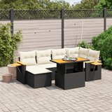 vidaXL 7-dijelni set vrtnih sofa od poliratana s jastucima crni | shoptok.hr