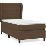  Box spring postelja z vzmetnico temno rjava 80x200 cm blago, (20898795) | Shoptok.si