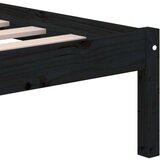  Posteljni okvir črn iz trdnega lesa 135x190 cm 4FT6, (20644066) | Shoptok.si