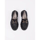 GOODIN Black platform loafers with gold chain | shoptok.hr