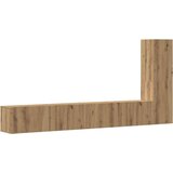  stenska TV omarica, les, artisan hrast, 100x30x30 cm, 2 kos stenska TV omarica, les, artisan hrast, 30,5x30x110 cm, 1 kos | Shoptok.si