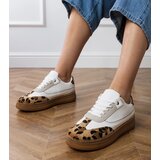 Gemre White sneakers with leopard print detail Meril | Shoptok.si