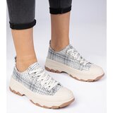 Gemre White-gray sneakers on a thick sole Salsana | shoptok.hr