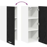 vidaXL Viseča omarica s polico Riga Črni hrast in bela 30 x 31 x 80 cm | Shoptok.si