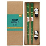 Rex London Zeleni drven set &amp;scaron;tapića za jelo 2 kom za 2 osobe Panda &amp;ndash; Slike
