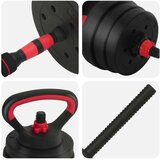  Set utega 4-u-1: bučica, težinska šipka i kettlebell 20 kg | shoptok.hr