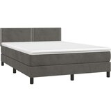 Box spring postelja z vzmetnico LED temno siva 140x200 cm žamet, (20725913) | Shoptok.si