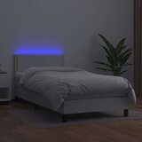  Box spring s madracem LED bijeli 100x200 cm umjetna koža | shoptok.hr
