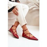 Boto Women's Ballerinas With Pointed Toes And Intertwined Straps Burgundy Violra | ePonuda.com
