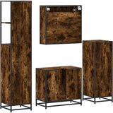  4-dijelni set kupaonskog namještaja boja hrasta drveni Smoked oak | shoptok.hr
