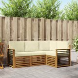  Set vanjskih sofa 4 kom. Prirodna i krem Poliester | shoptok.hr