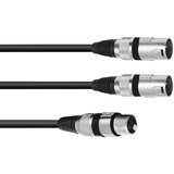 Omnitronic 30225206 XLR adapterski kabel [1x XLR vtičnica 3-polna - 2x XLR vtič 3-polni] 3.00 m črna, (20428012) | Shoptok.si