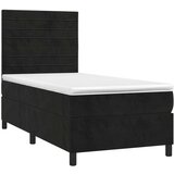  Krevet box spring s madracem LED crni 100x200 cm baršun | shoptok.hr