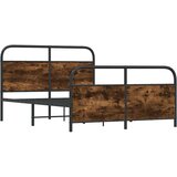 Metalni Kovinski posteljni okvir brez vzmetnice dimljen hrast 137x190cm, (21607513) | Shoptok.si