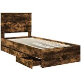  Konstrukcija postelje s predalom Dimljeni oreh 90 x 190 cm, (5000121255) | Shoptok.si