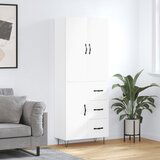  The Living Store Visoka omara bela 69,5x34x180 cm inženirski les - Visoka Omara, (21454705) | Shoptok.si