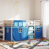  The living store pograd z zavesami moder 90x200 cm trdna borovina - pograd, (21491278) | Shoptok.si