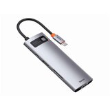 Baseus priključna stanica 8 u 1/Multifunkcionalna/Type-C to hdmi+usb 3.0+PD+RJ45+SD/TF/siva | ePonuda.com