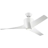 Elstead Kichler Phree Stropni ventilator s 3 lopaticami, 142 cm, LED lučka, bela, daljinski upravljalnik, (22100404)