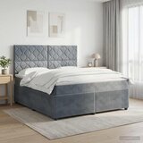  LED okvir za krevet s madracem Tamnosiva 160 x 200 cm Baršun | shoptok.hr