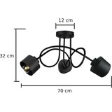  Plafonski luster SIMPLY BLACK 3xE27/60W/230V | Eponuda.com