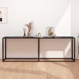 vidaXL Konzolna mizica črn marmor 220x35x75,5 cm kaljeno steklo Cene