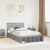  Krevetna konstrukcija s policom Siva Sonoma 120 x 190 cm | shoptok.hr
