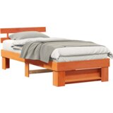  Krevetna konstrukcija s uzglavljem Voštano smeđa 90 x 200 cm | shoptok.hr
