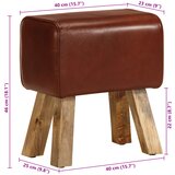  Gimnastička klupa smeđa 38 cm prava koža i masivno drvo manga | shoptok.hr
