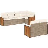  The Living Store Vrtna sedežna garnitura 7-delna z blazinami bež poli ratan - Vrtna Sedežna Garniture, (21451269) | Shoptok.si