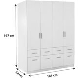 Premium Living omara za oblačila celle, bela, š. 181 cm | Shoptok.si