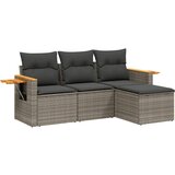 Maison Chic Seti vrtnega pohištva - Vrtna garnitura - Vrtni pohištvo set 4-delna z blazinami siv poli ratan, (21819822) | Shoptok.si