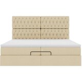  Otomanski posteljni okvir z vzmetnicami krem 200x200 cm blago, (21653272) | Shoptok.si