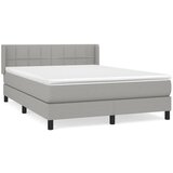 The Living Store Box spring posteljni z vzmetnico svetlo siv 140x190 cm blago - Box Spring Postelja, (21521275) | Shoptok.si