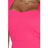 Numoco 118-9 Mini dress with a nice neckline - pink | Shoptok.si