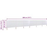  Vjetrobran sa 6 panela od tkanine 800 x 160 cm pješčano bijeli | shoptok.hr