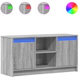  TV ormarić s LED svjetlima boja hrasta 100x34x50 cm drveni Siva | Shoptok.si