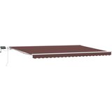 Tenda na ručno uvlačenje s LED smeđa 500 x 300 cm | Eponuda.com